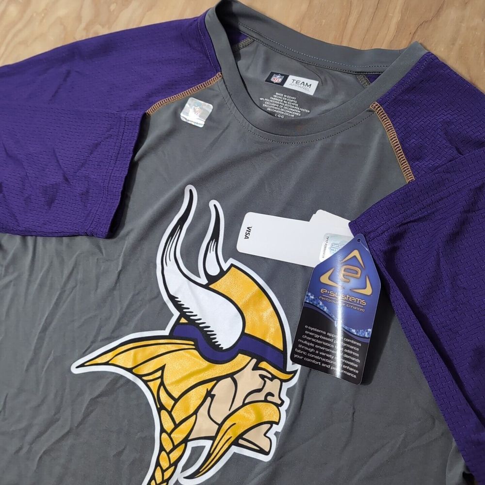 NEW‎ NFL TEAM APPAREL Gray L/S Minnesota Vikings Shirt Mens Large